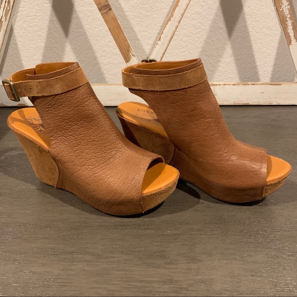 Kork-Ease Shoes - Kork-Ease - Berit - Tan Leather Wedge Heels - Size 7